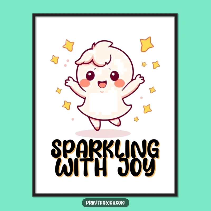 Funny Kawaii Dance Digital Art: Starry Character Decor, Great Funny Gift