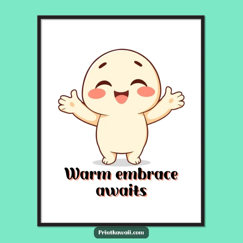Funny Warm Embrace Digital Art: Instant Download for Welcoming Decor