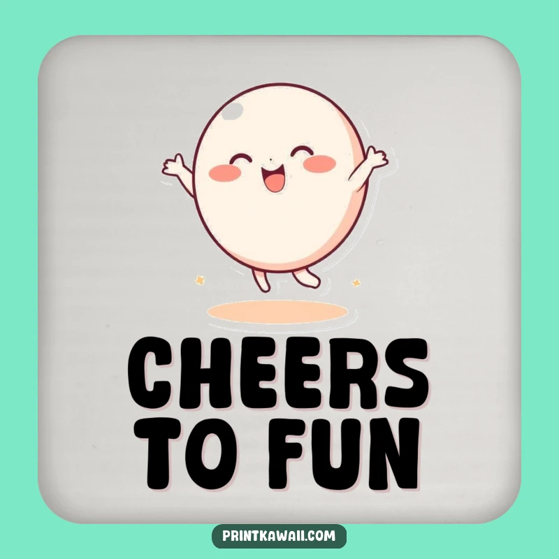 Funny Dancing Round Character Drink Coaster Set: Protect Surfaces with Playful Style!