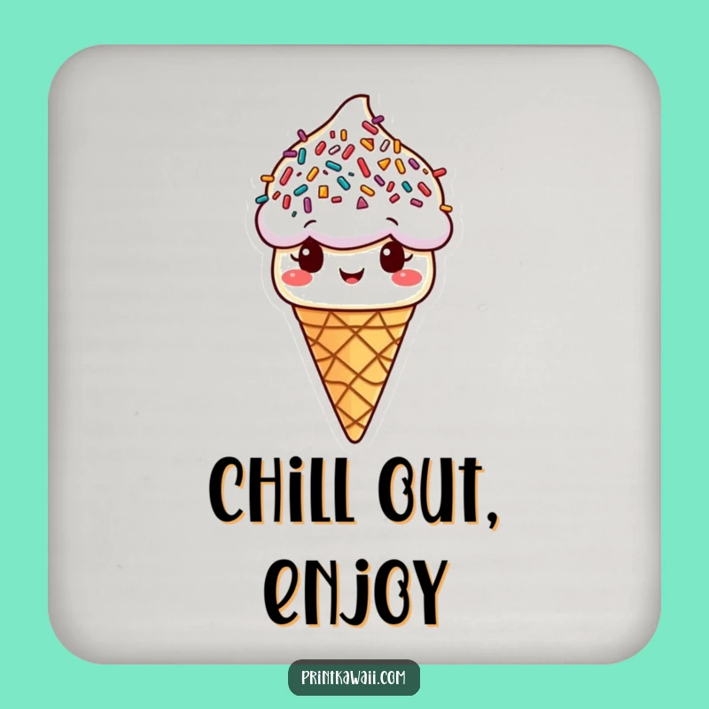 Funny Ice Cream Cone Sprinkle Hair Coasters, Protect Surfaces & Perfect Funny Gift Set