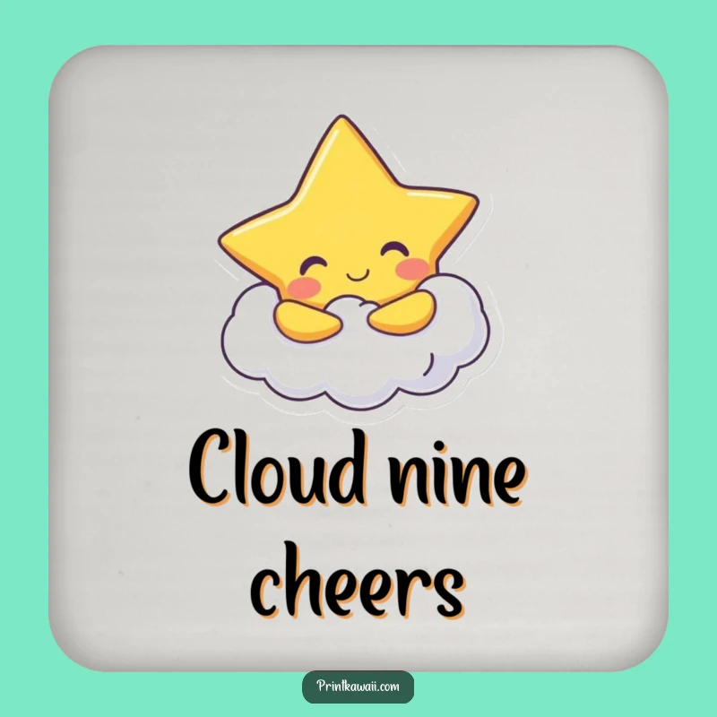 Funny Star Hugging Cloud Drink Coaster Set: Protect Surfaces with Celestial Style!