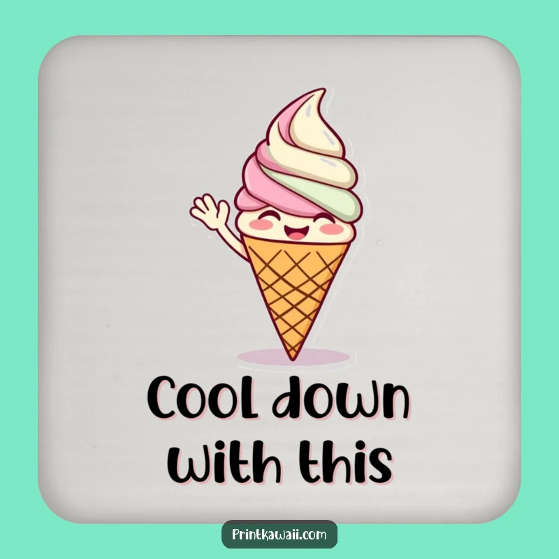 Funny Ice Cream Coasters: Giggling Cone Protects Surfaces, Sweet Gift