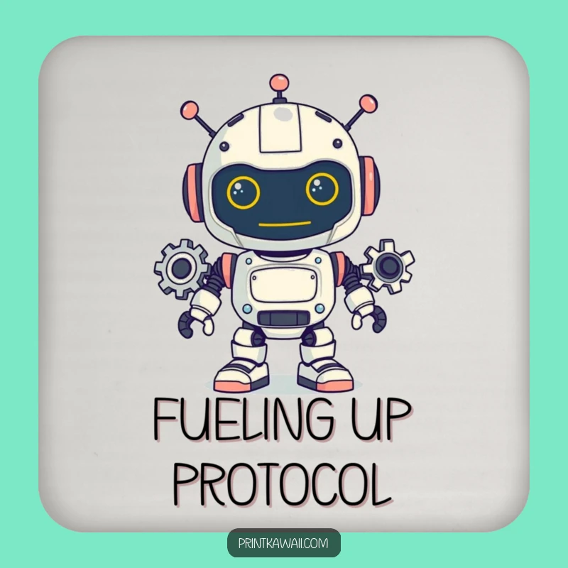 Funny Robot Coasters: Playful Gears Protect Surfaces, Humorous Home Gift