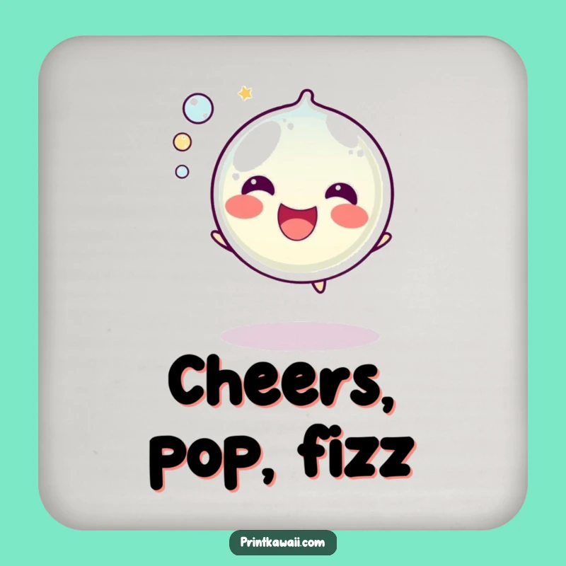 Funny Bubble Coaster: Happy Popping Character for a Lively Table