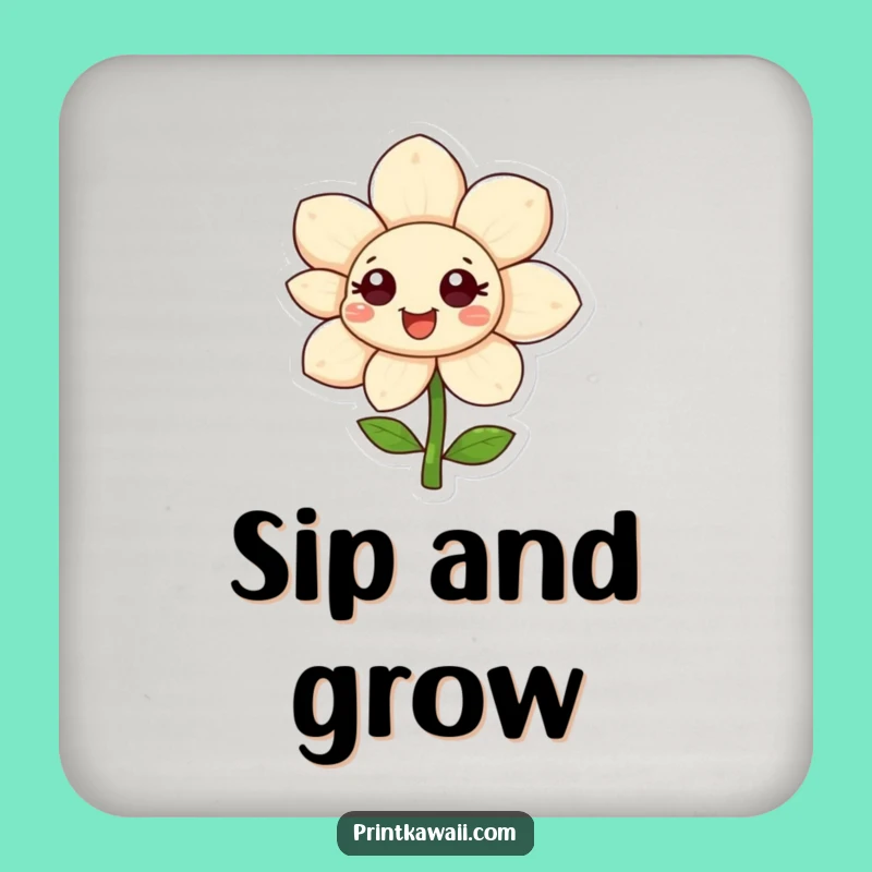 Funny Flower Coasters: Protect Surfaces with Happy Blooms, A Charming Funny Gift!