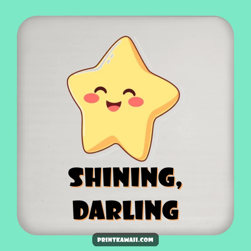 Funny Happy Star Coaster: Cheerful Star Character for a Joyful Tabletop