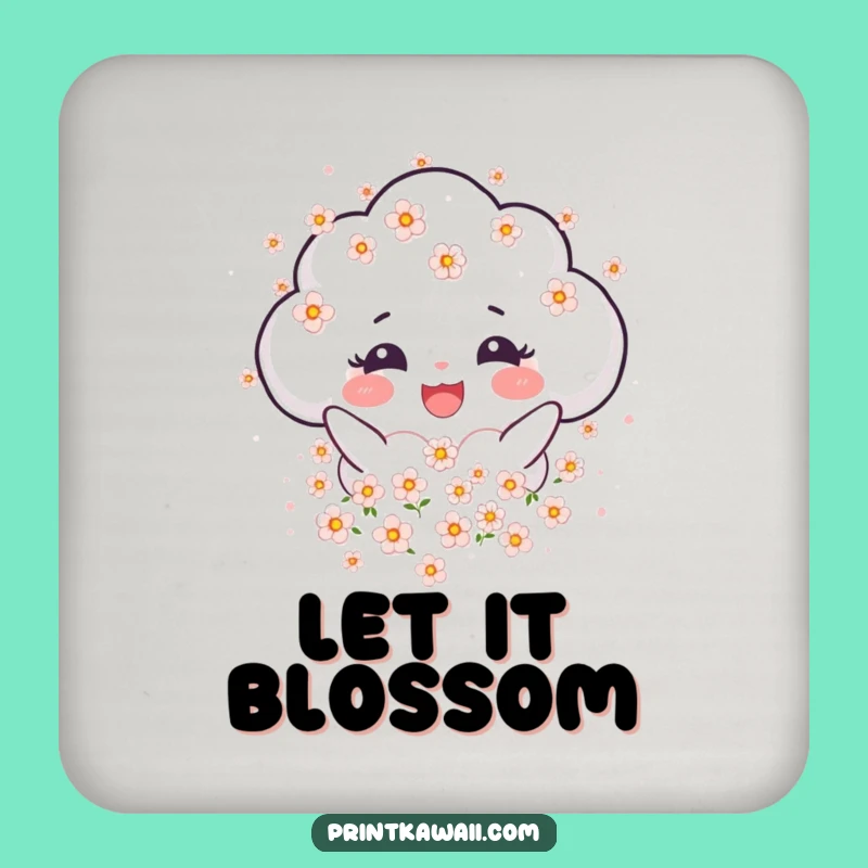 Funny Joyful Cloud Coaster: Blooming Cloud Character for a Gentle Tabletop