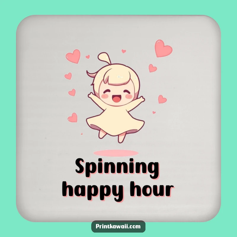 Funny Joyful Spin Coaster: Protect Surfaces with Happiness and Style