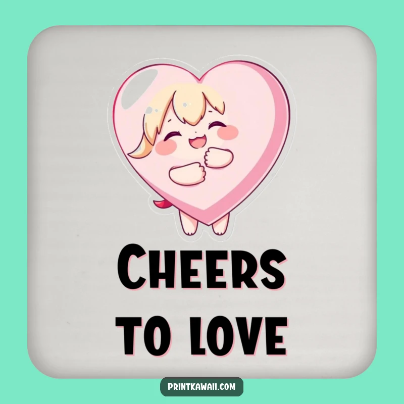 Funny Kawaii Love Coaster - Protects Surfaces from 'My Heart!'