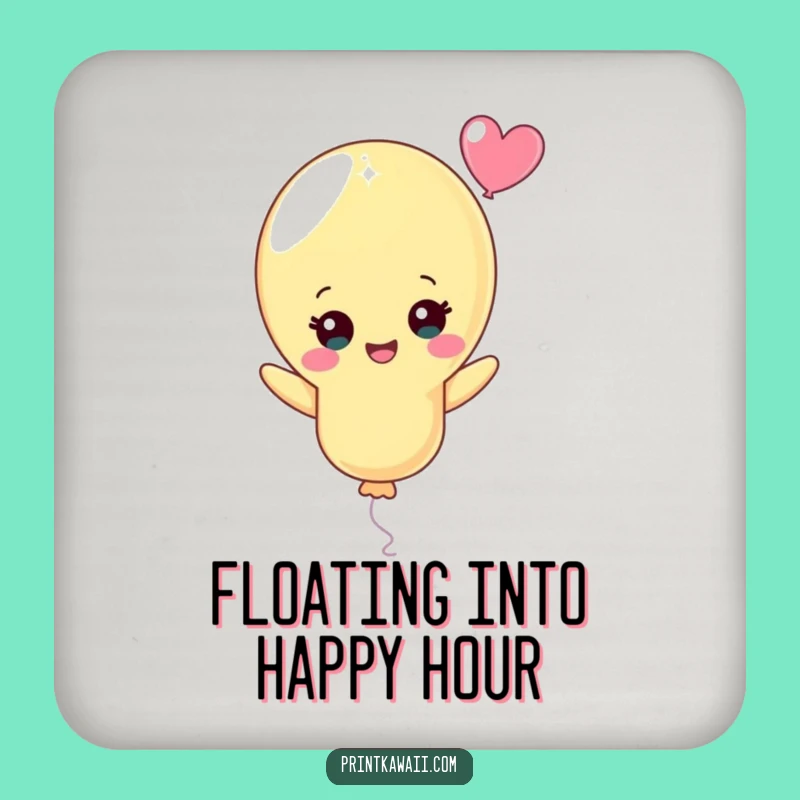 Funny Pastel Balloon Coaster: Cheerful Character to Protect Surfaces