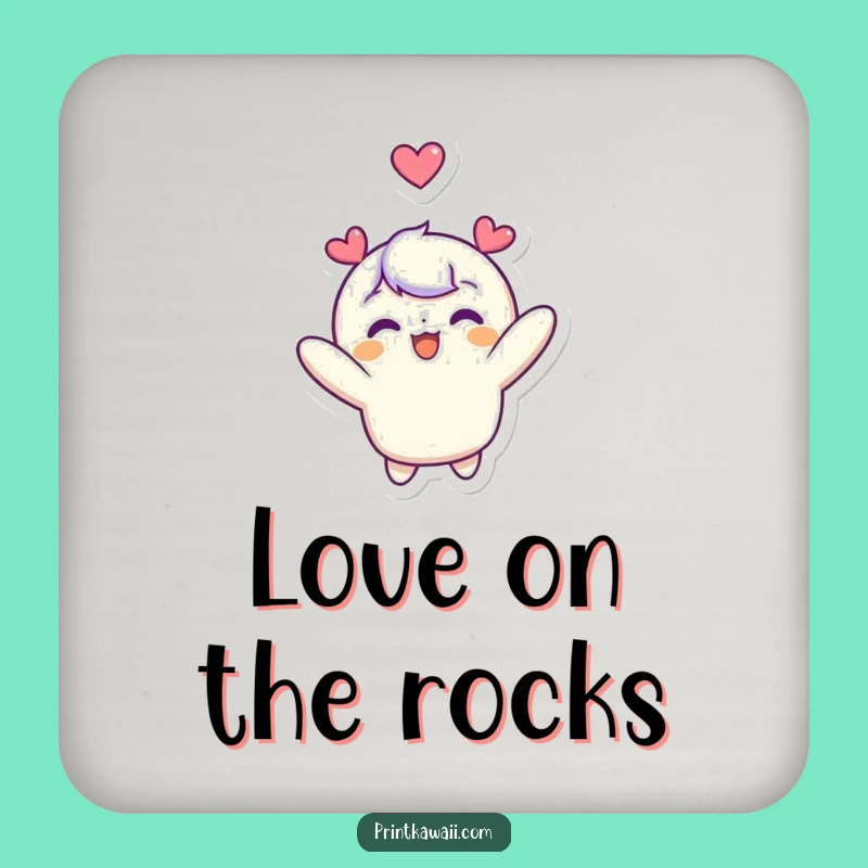 Funny Protection Coaster: Cute Character's Heart Float - Protect Surfaces Funny Gift