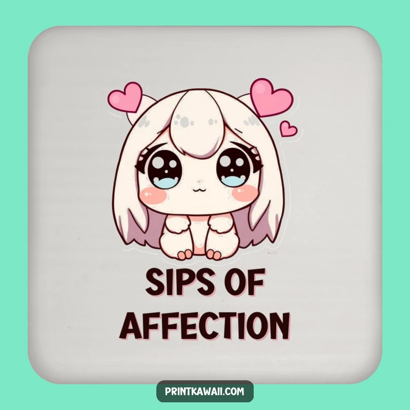 Funny Sparkling Eyes Drink Coaster: Protect Surfaces with Heart Adoration
