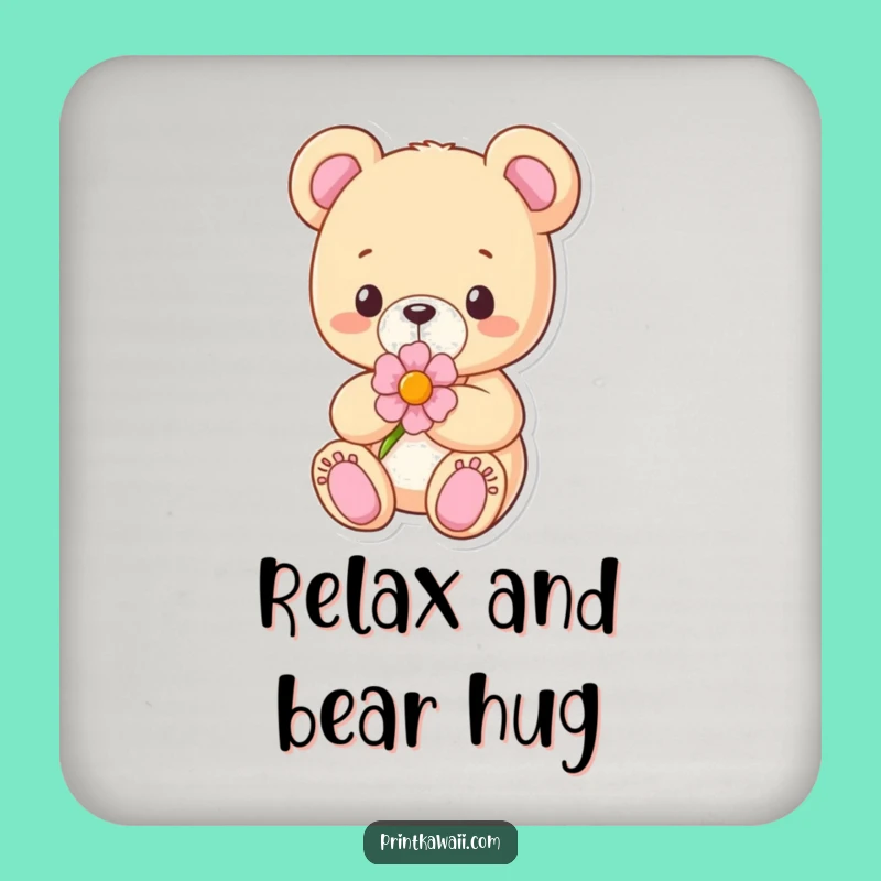 Funny Content Teddy Bear Coaster: Cozy Bear Character for a Gentle Tabletop