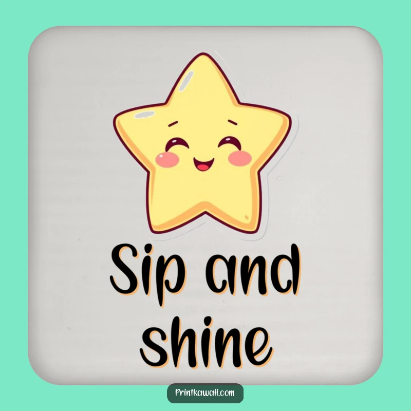 Funny Star Coaster: Protect Surfaces with Sparkle - Stellar Gift