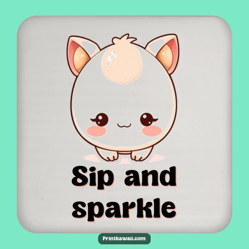 Funny Kawaii Coaster: Cute Character's Blushing Cheeks Protector