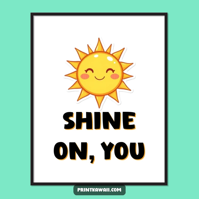 Funny Happy Sun Poster - Bright Character Wall Art, Cheerful Gift Idea