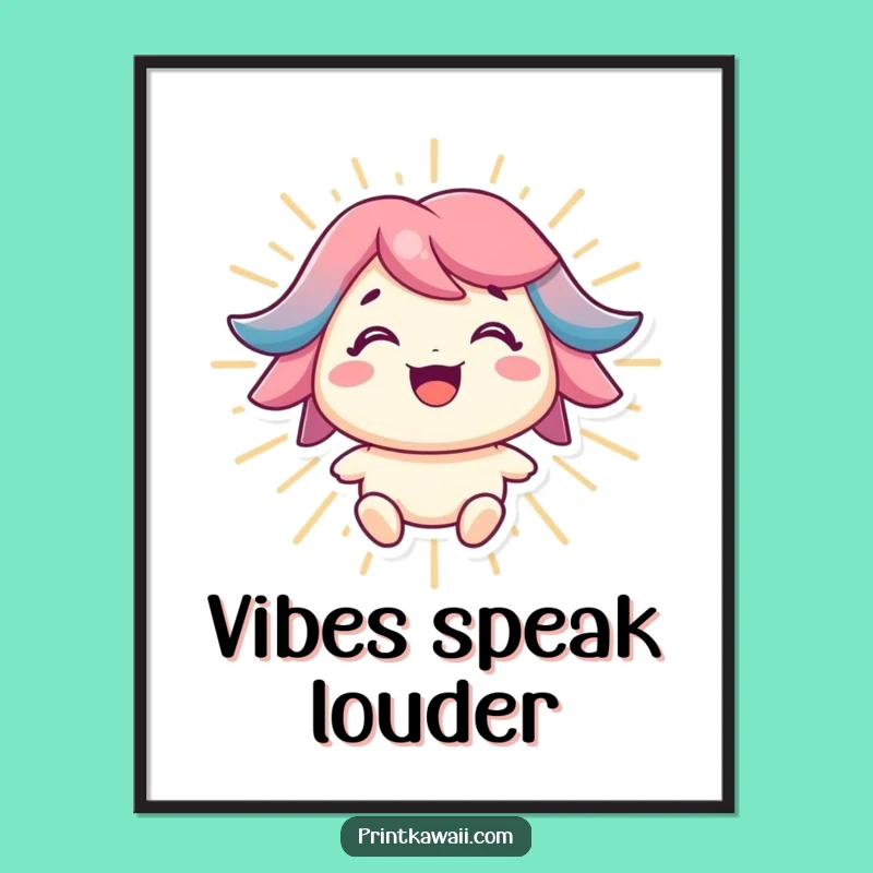 Funny Positive Energy Poster: Bright Character Art for Uplifting Decor