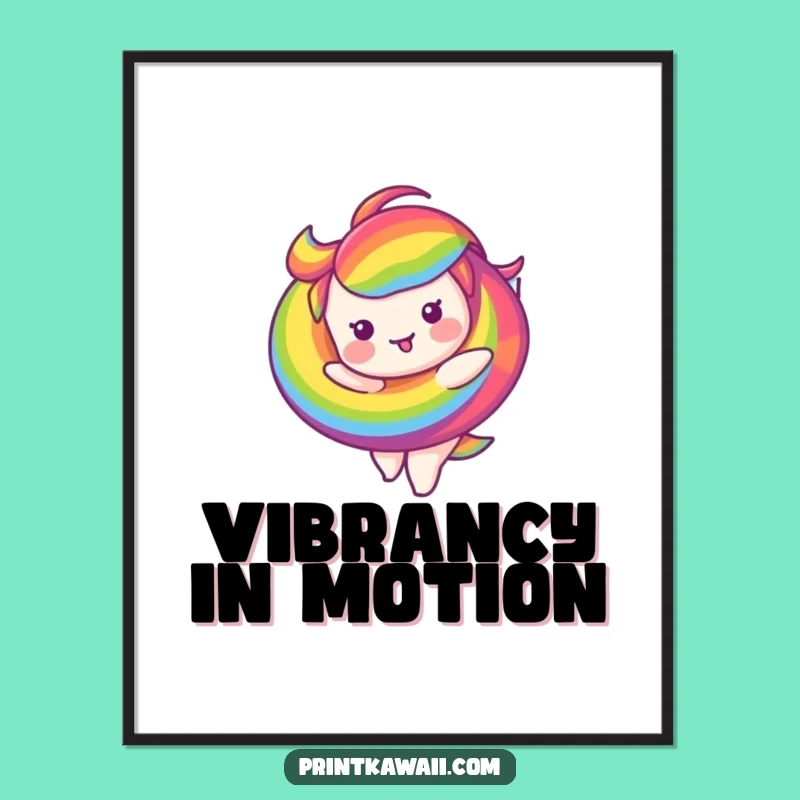 Funny Poster: Twirling Rainbow Swirl Character, A Hilarious Piece of Wall Art