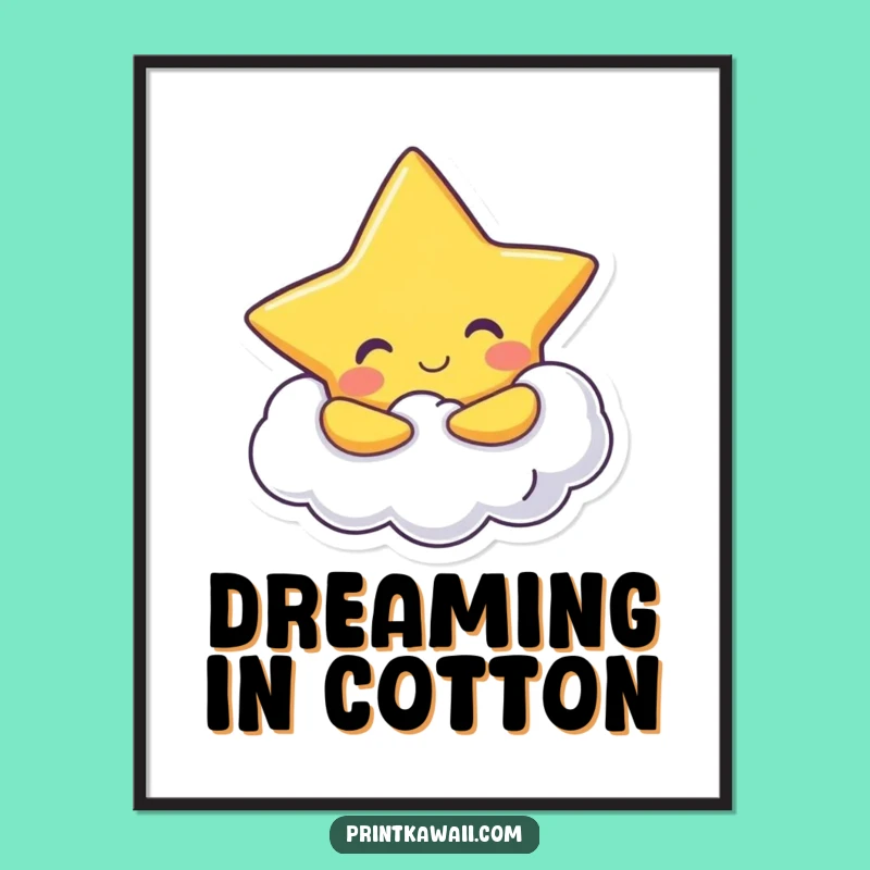 Funny Star Hugging Cloud Poster: Add Celestial Humor to Your Walls!
