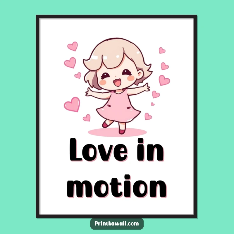 Funny Happy Dance Poster: Charming Character Art for Joyful Wall Decor