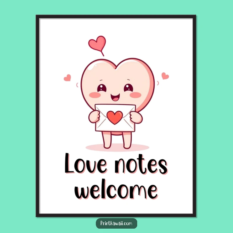Funny Smiling Heart Love Letter Poster: Add Romantic Humor to Your Walls!