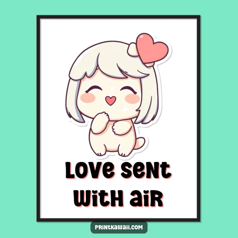 Funny Kissing Heart Poster: Sweet Character Art, Delightful Wall Funny Gift