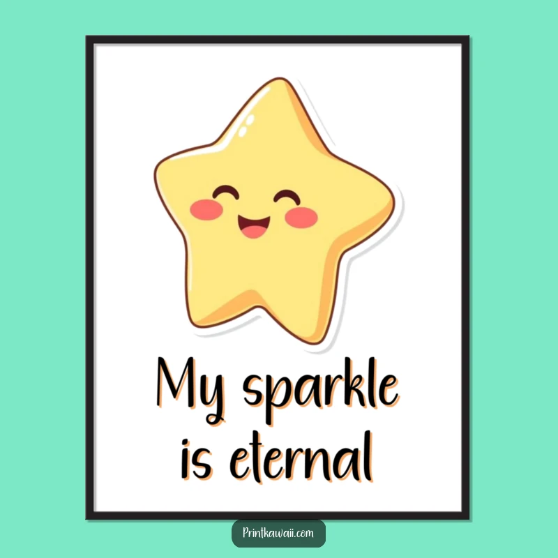Funny Happy Star Poster: Joyful Star Character Art for a Brighter Space