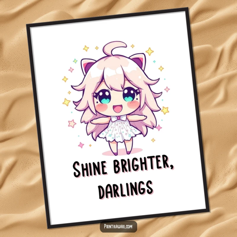 Funny Sparkle Dust Poster: A vibrant artwork of a sparkle dust character bursting with contagious excitement and dazzling light.