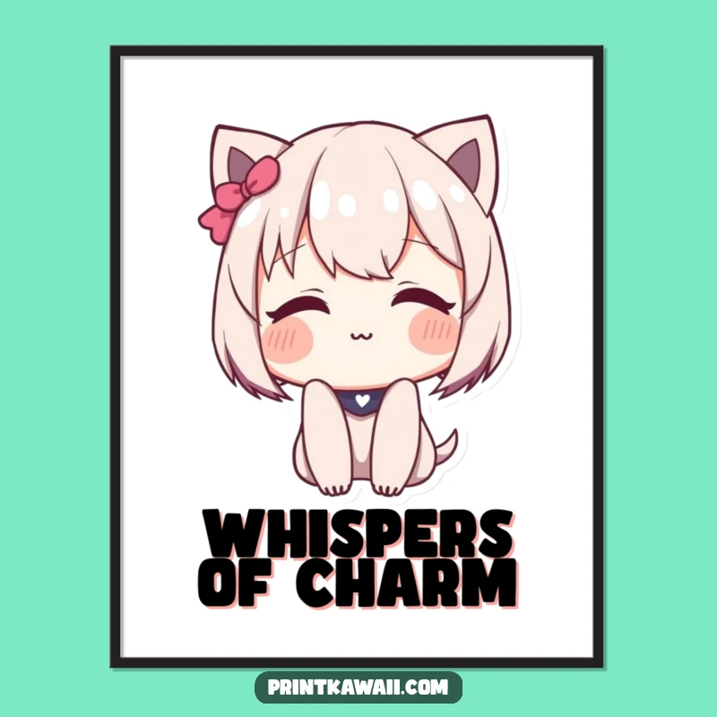 Funny Shy Blush Poster: Cute Wall Art with a Bashful Smile