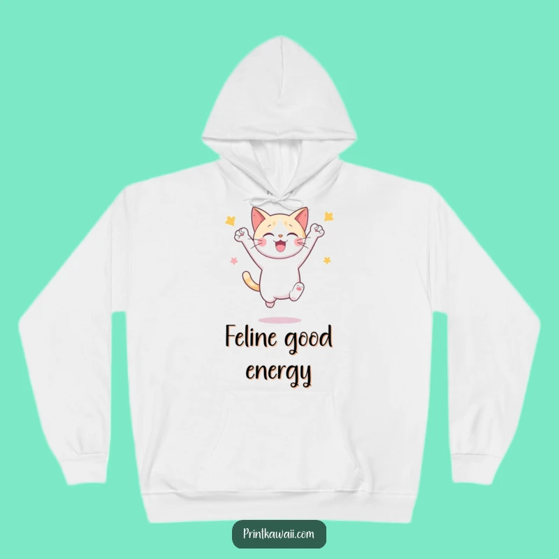 Funny Cat Celebrating Hoodie: Cozy Up with Purrfect Joy
