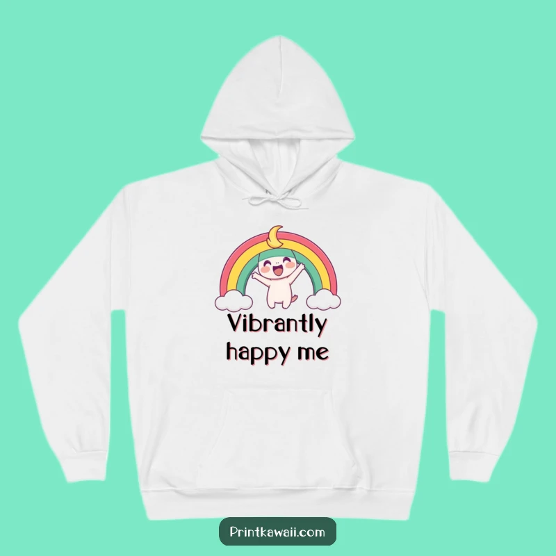 Funny Playful Rainbow Hoodie - Cozy Colors of Joy, Perfect Funny Gift