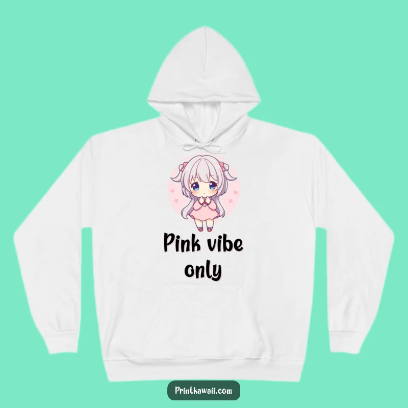 Cozy Funny Pink Aura Hoodie: Sweet Pose Character, Warm & Gentle Gift