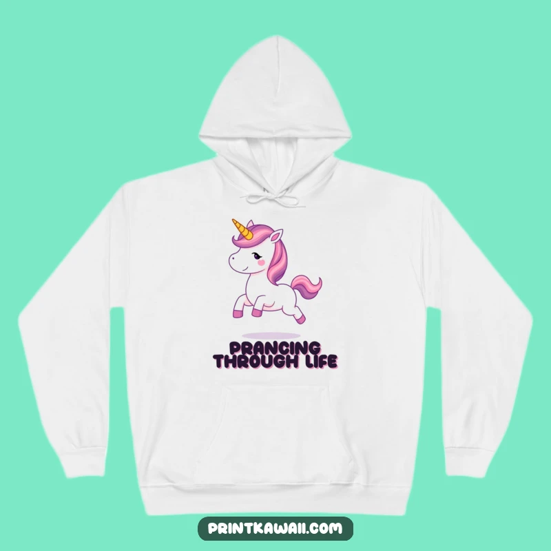 Funny Unicorn Prancing Hoodie: Cozy Magical Character Wear, Perfect Whimsical Gift