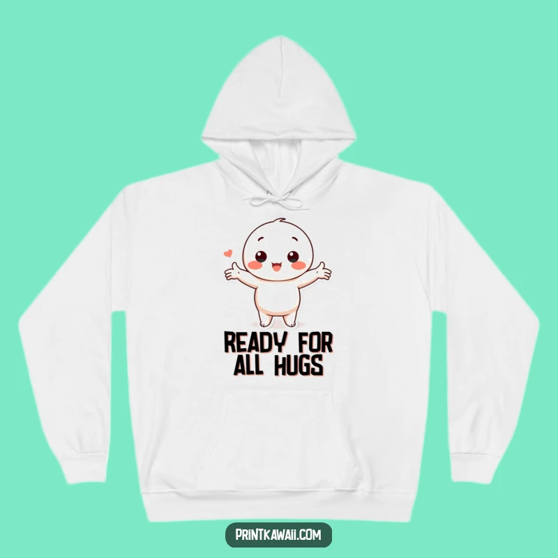 Funny Kawaii Love Hoodie: Cozy Hugging Character, Amazing Funny Gift