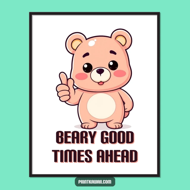 Funny Free Printable Wall Art: Gummy Bear Character Giving a Thumbs Up for Fun Decor