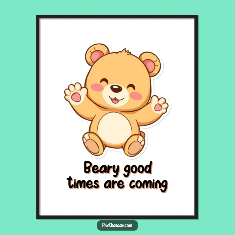 Cute Free Printable Teddy Bear Wall Art: Funny Downloadable Decor