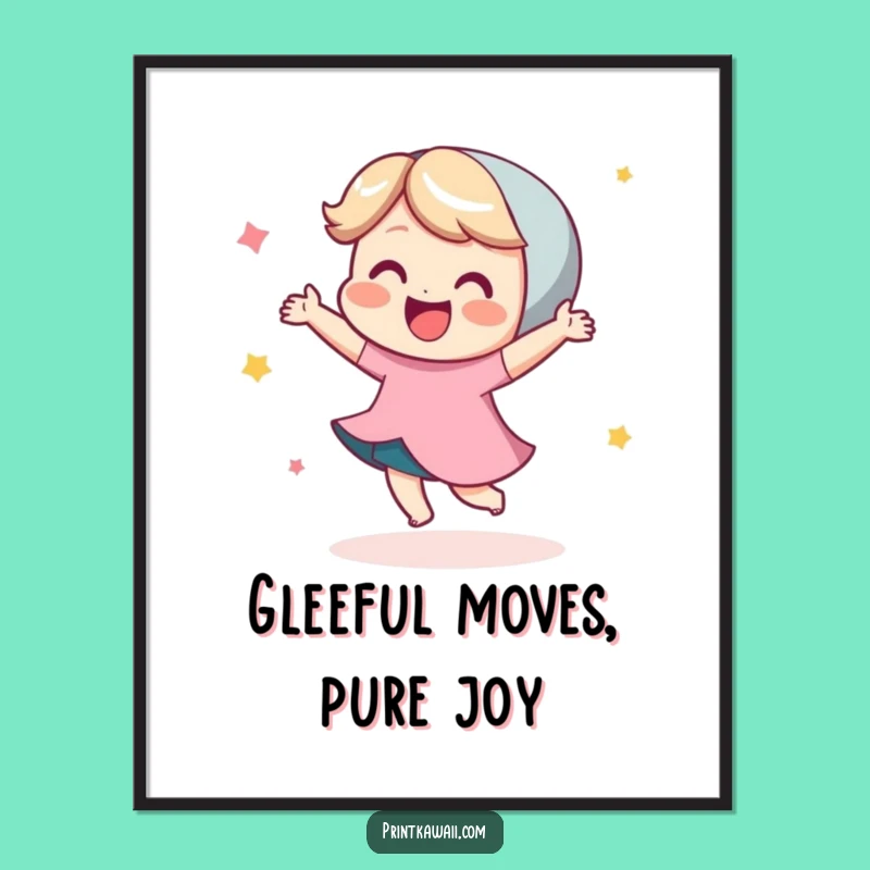 Free Printable Wall Art: Dancing Character, Joyful Downloadable Decor