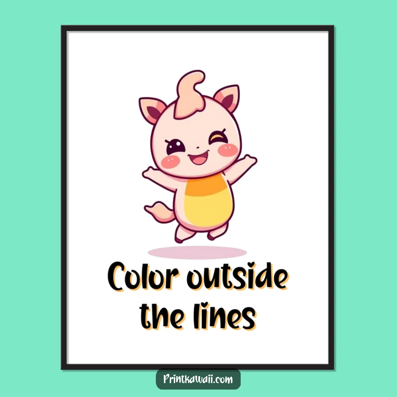 Free Printable Wall Art: Giggling Rainbow Hop Joyful Funny Downloadable Art