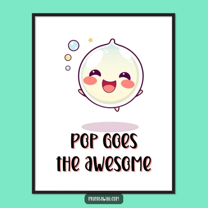 Free Printable Wall Art: Happy Bubble Character for Whimsical Home Decor