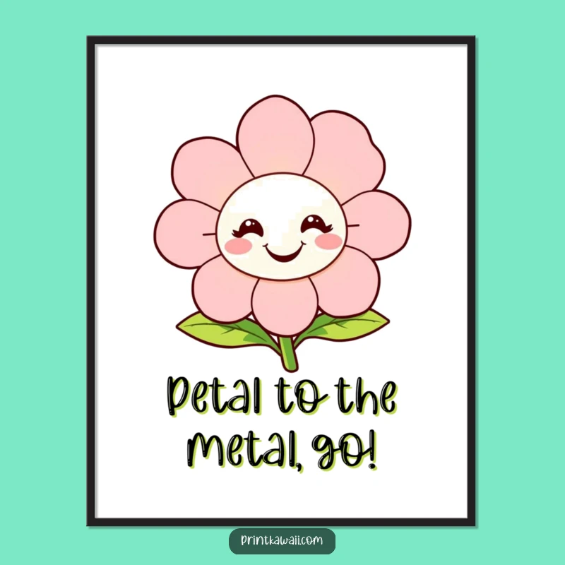 Free Printable Wall Art: Happy Flower Character Blooming Humor Downloadable Decor