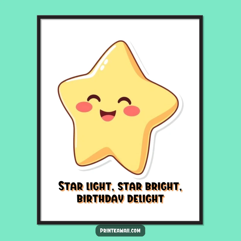 Free Printable Wall Art: Happy Star Character, Funny & Cheerful Downloadable Decor!