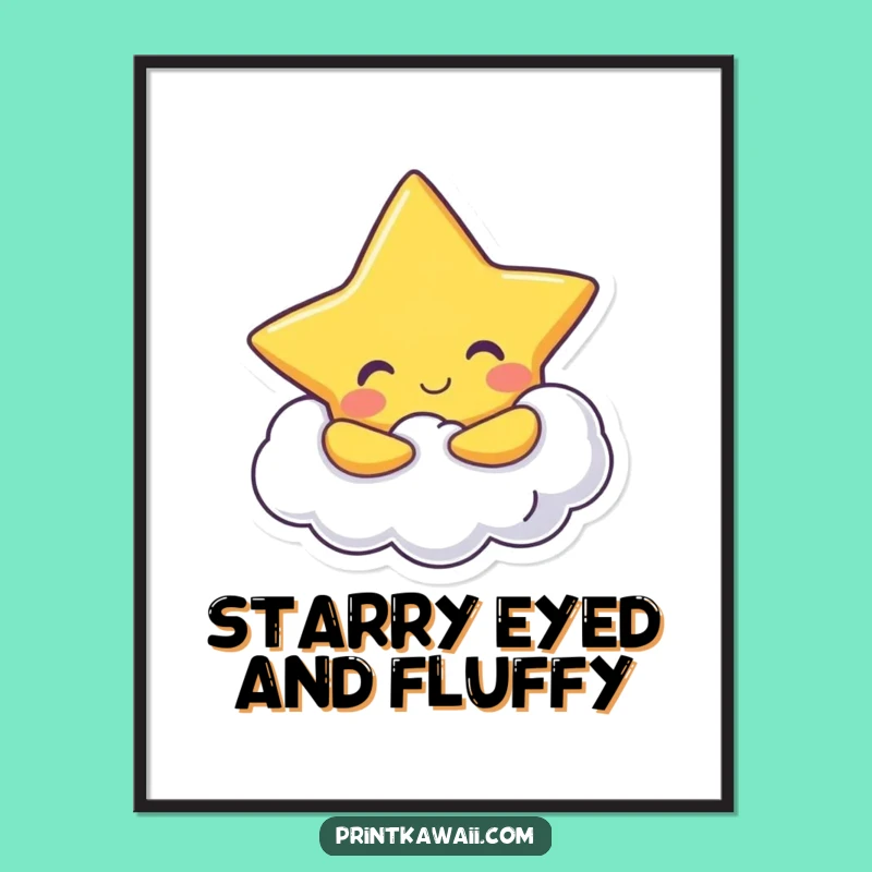 Free Printable Wall Art: Star Cloud Hug Hilarious Downloadable Decor