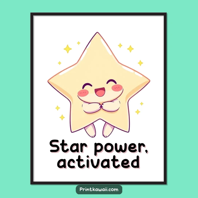 Funny Free Printable Wall Art: Star Hugger Character - Whimsical Downloadable Decor for Inspiration