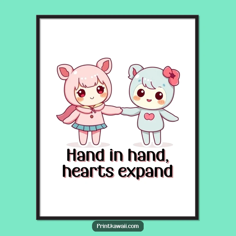 Charming Free Printable Wall Art: Cute Couple Holding Hands Decor