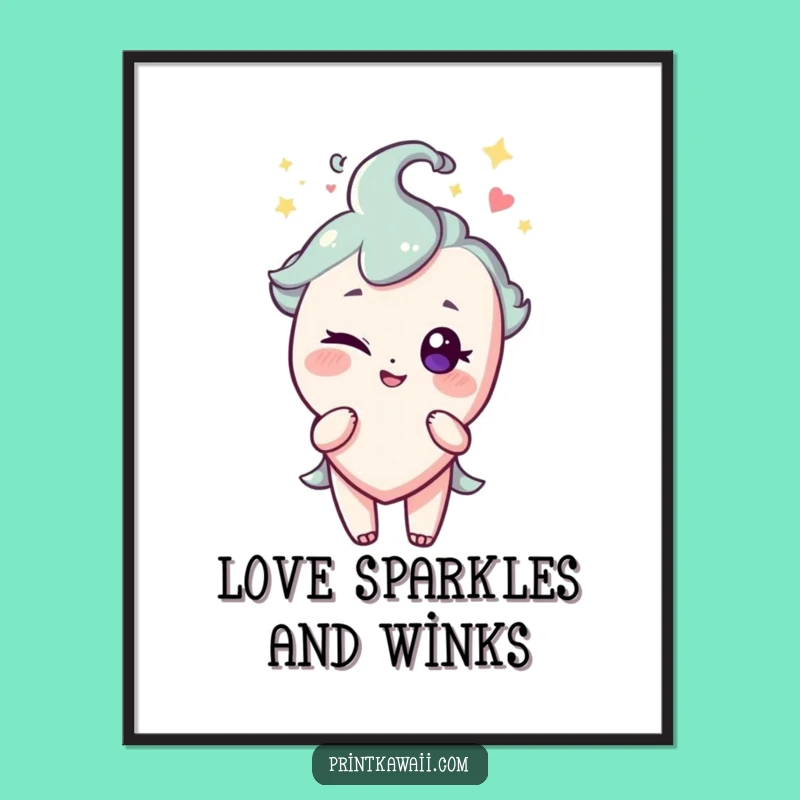 Free Printable Wall Art: Winking Heart Playful Downloadable Decor