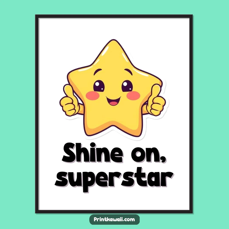 Free Printable Star Art - Double Thumbs Up Downloadable for Positive Home Decor