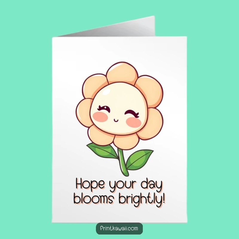 Free Printable Birthday Card: Blushing Flower Funny Downloadable Gift