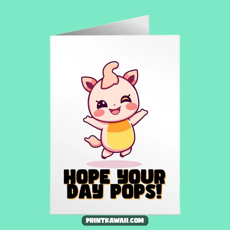 Free Printable Birthday Card: Giggling Rainbow Hop Funny Downloadable Gift