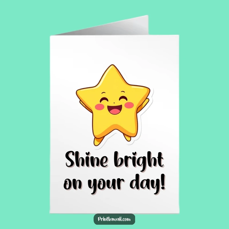 Free Printable Birthday Card: Jumping Star Joyful Downloadable Gift