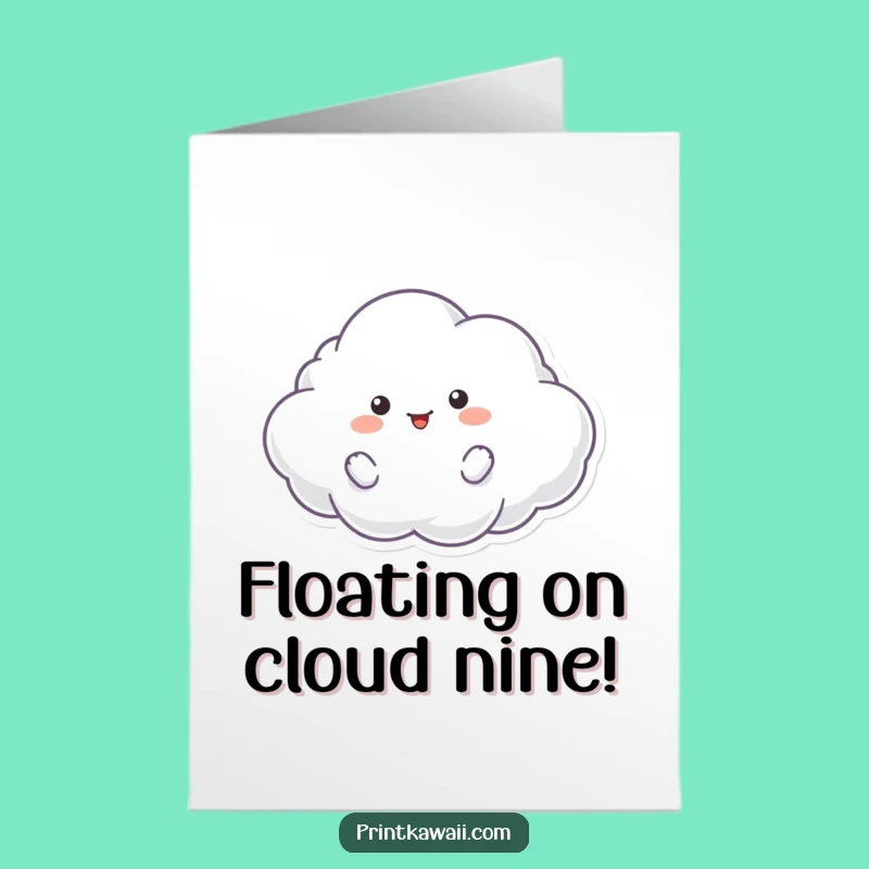 Free Printable Congrats Card: Happy Cloud, Floating High, Downloadable Success